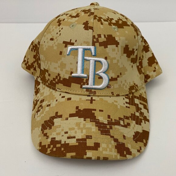 GoMatchUp Tampa Bay Rays TB Rays Military Camo Desert Sand Pixel Camouflage Hat - Picture 2 of 8